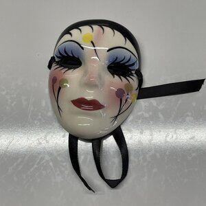 New Orleans Fancy Face Mask MARDI GRAS Signed VTG Ceramic‎ Carnival Mask Signed